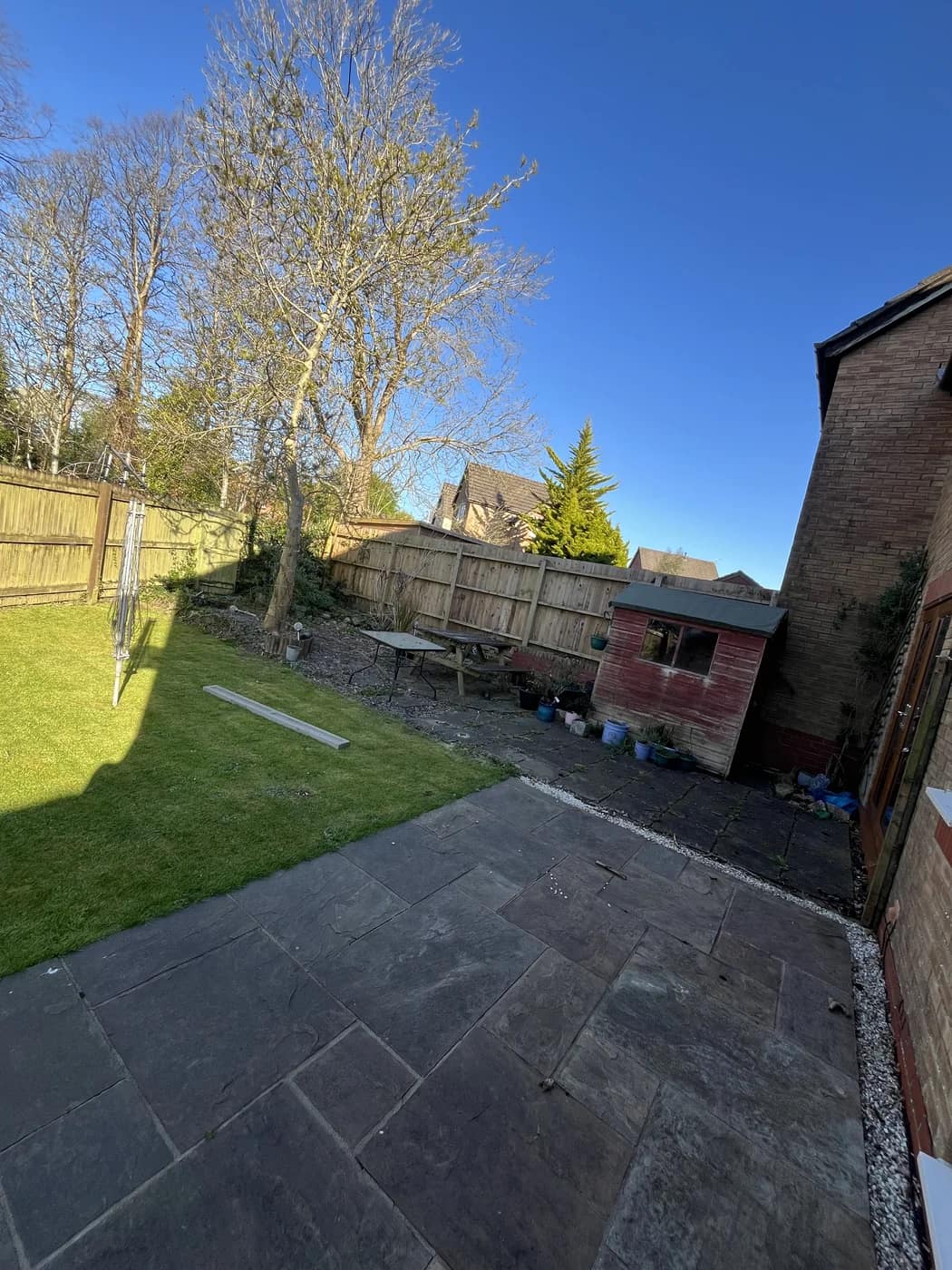 Garden before new fencing coychurch by HJB