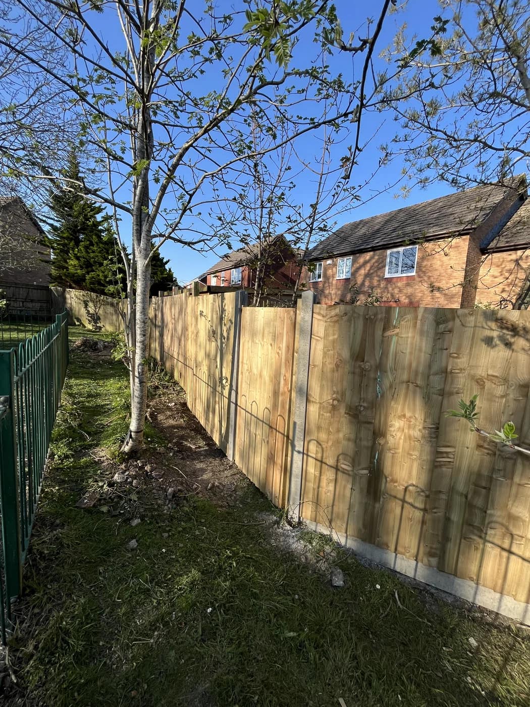 New timber fencing garden boundary coychurch by HJB