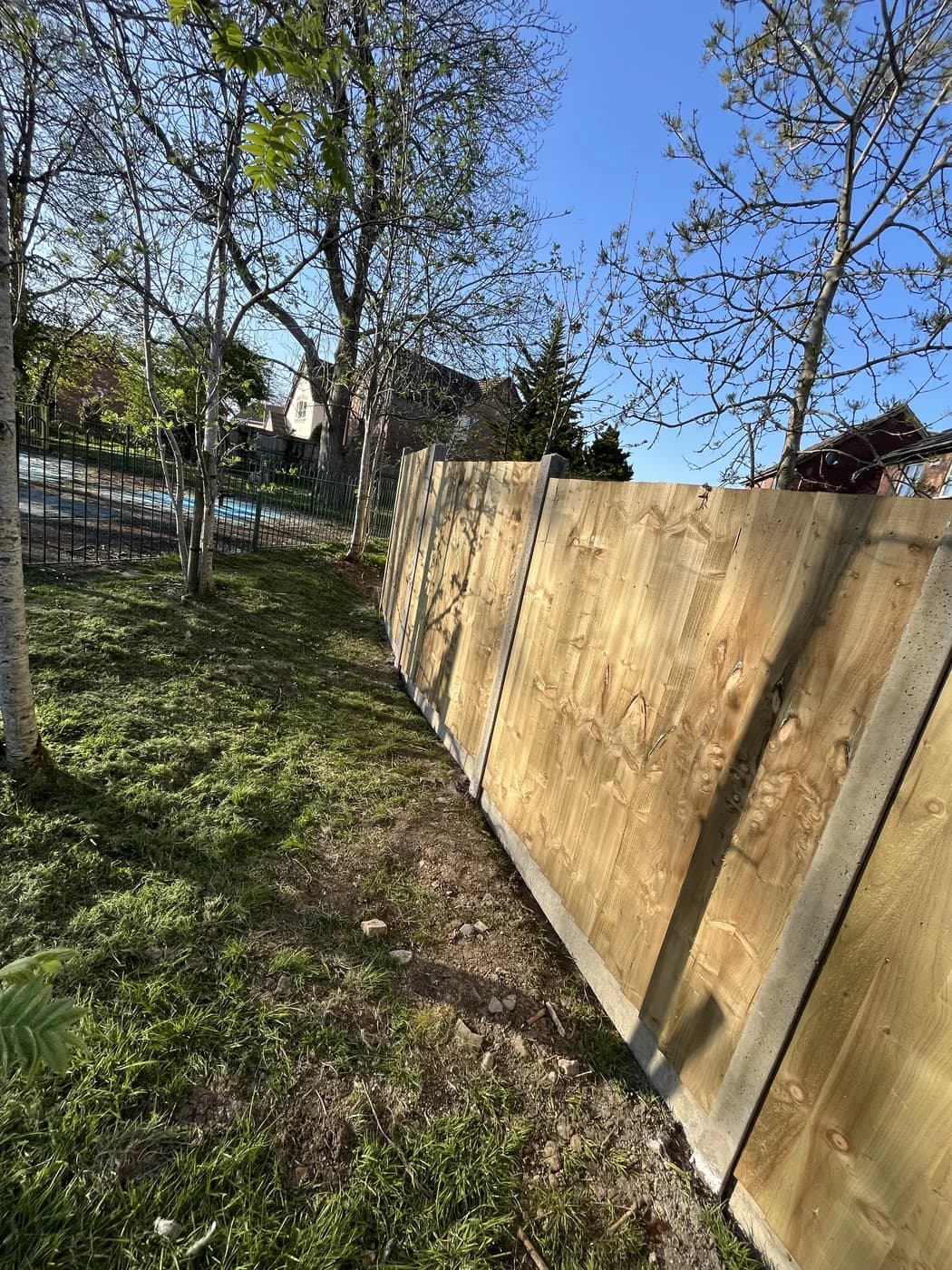 Timber fence installation on a rear boundary in Coychurch by HJB