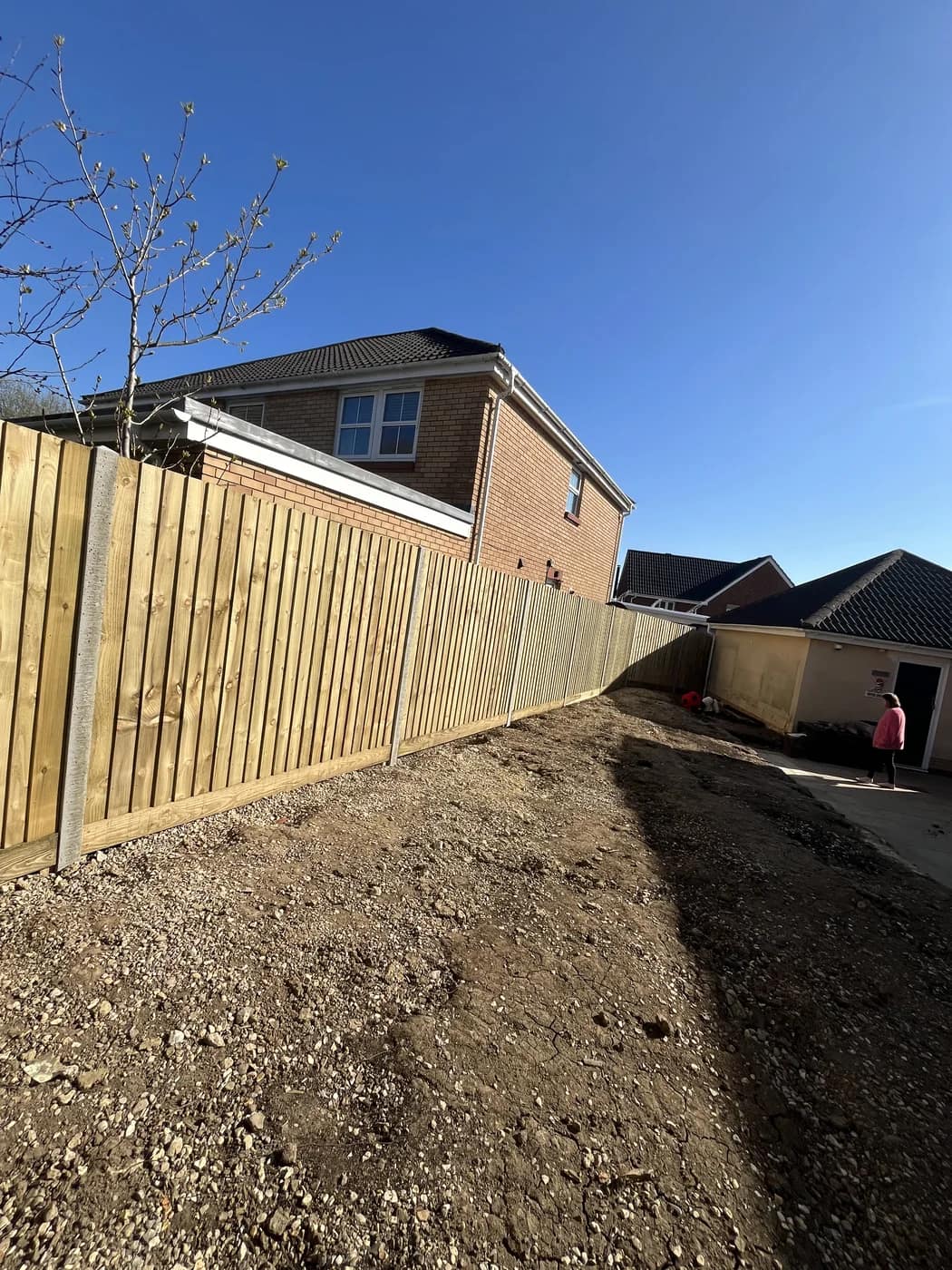 New close board fence garden levelling pencoed by HJB