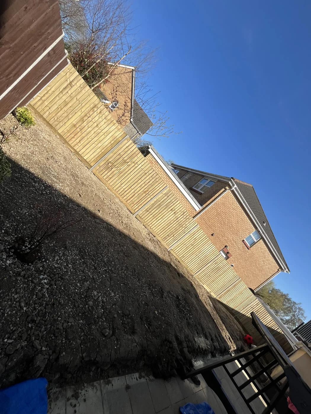 New timber fence garden earthworks pencoed by HJB