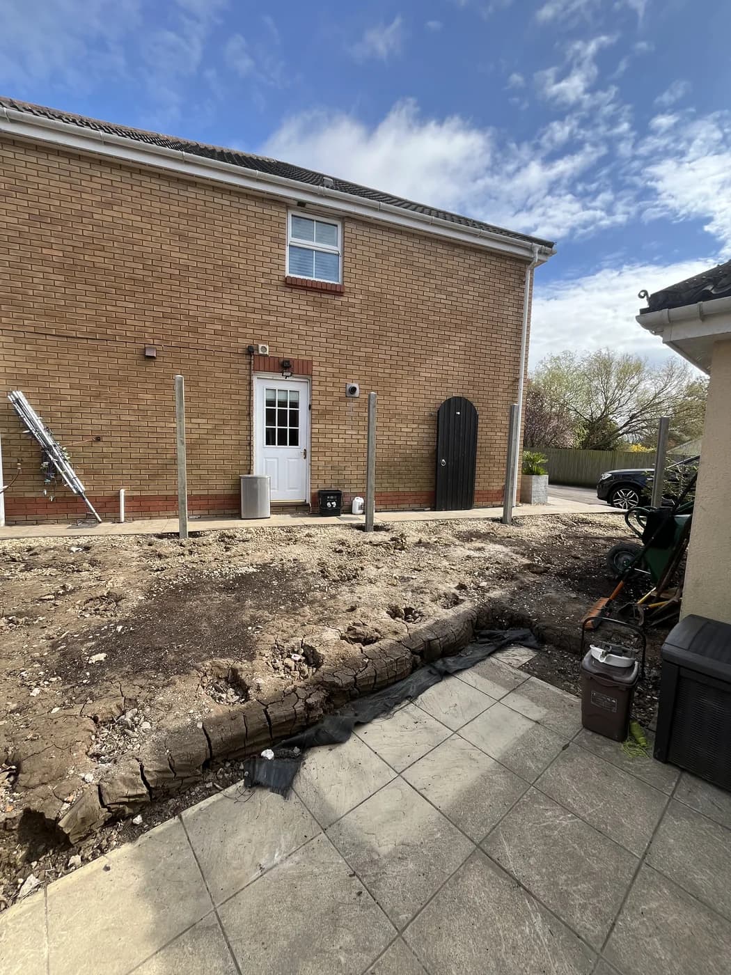 Rear garden groundworks at a new build in Pencoed by HJB