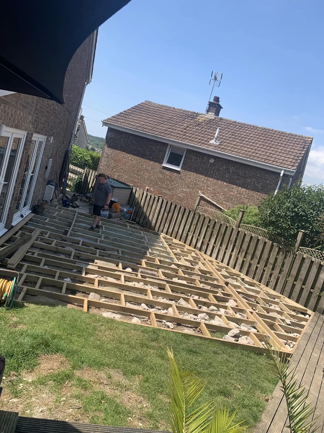Timber decking frame construction sarn by HJB