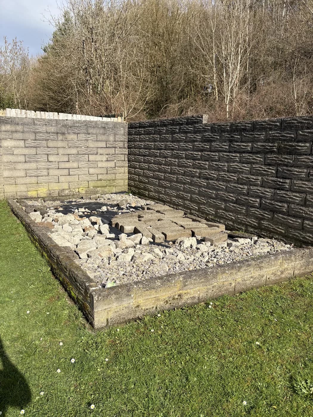 Raised terrace hardcore base preparation in Pencoed by HJB