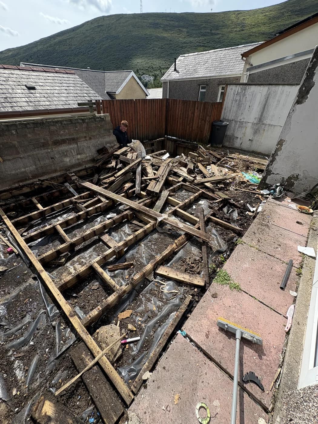 Old timber decking removal maesteg by HJB