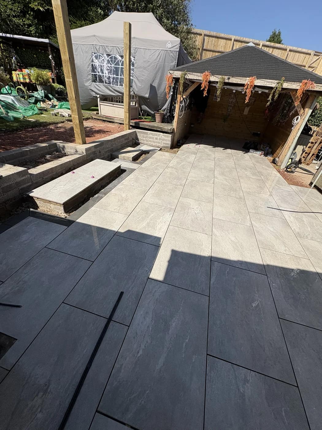 Contrasting porcelain paving black border cowbridge by HJB