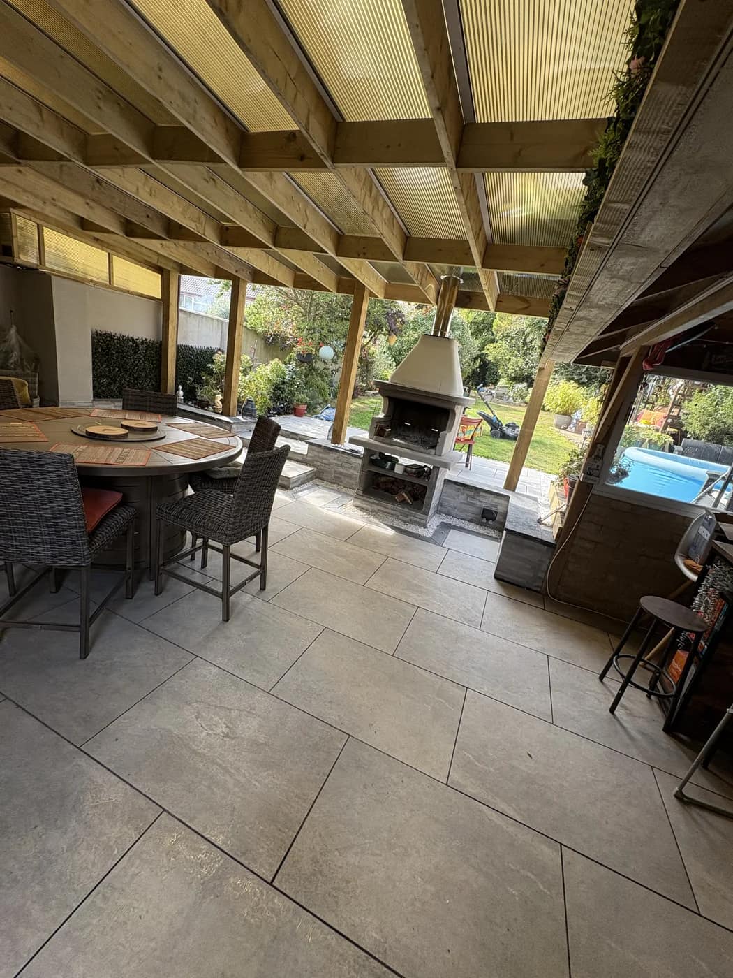 Covered veranda outdoor living space cowbridge by HJB