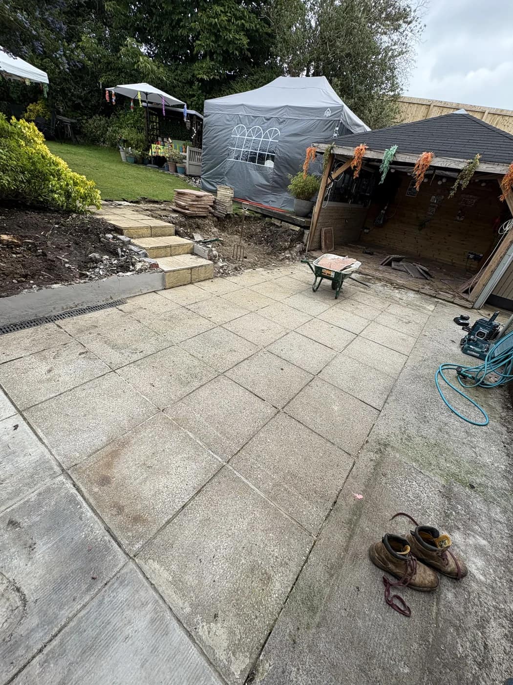 Large porcelain patio garden project cowbridge by HJB