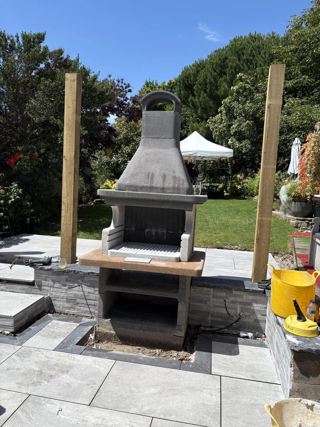 Outdoor log burner chimney installation cowbridge by HJB