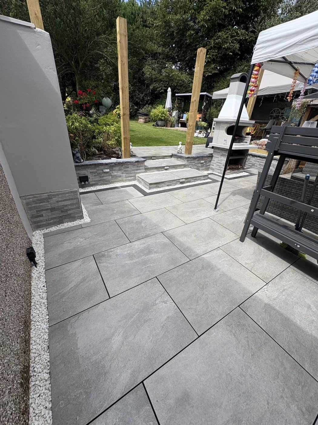 Porcelain patio steps garden terrace cowbridge by HJB