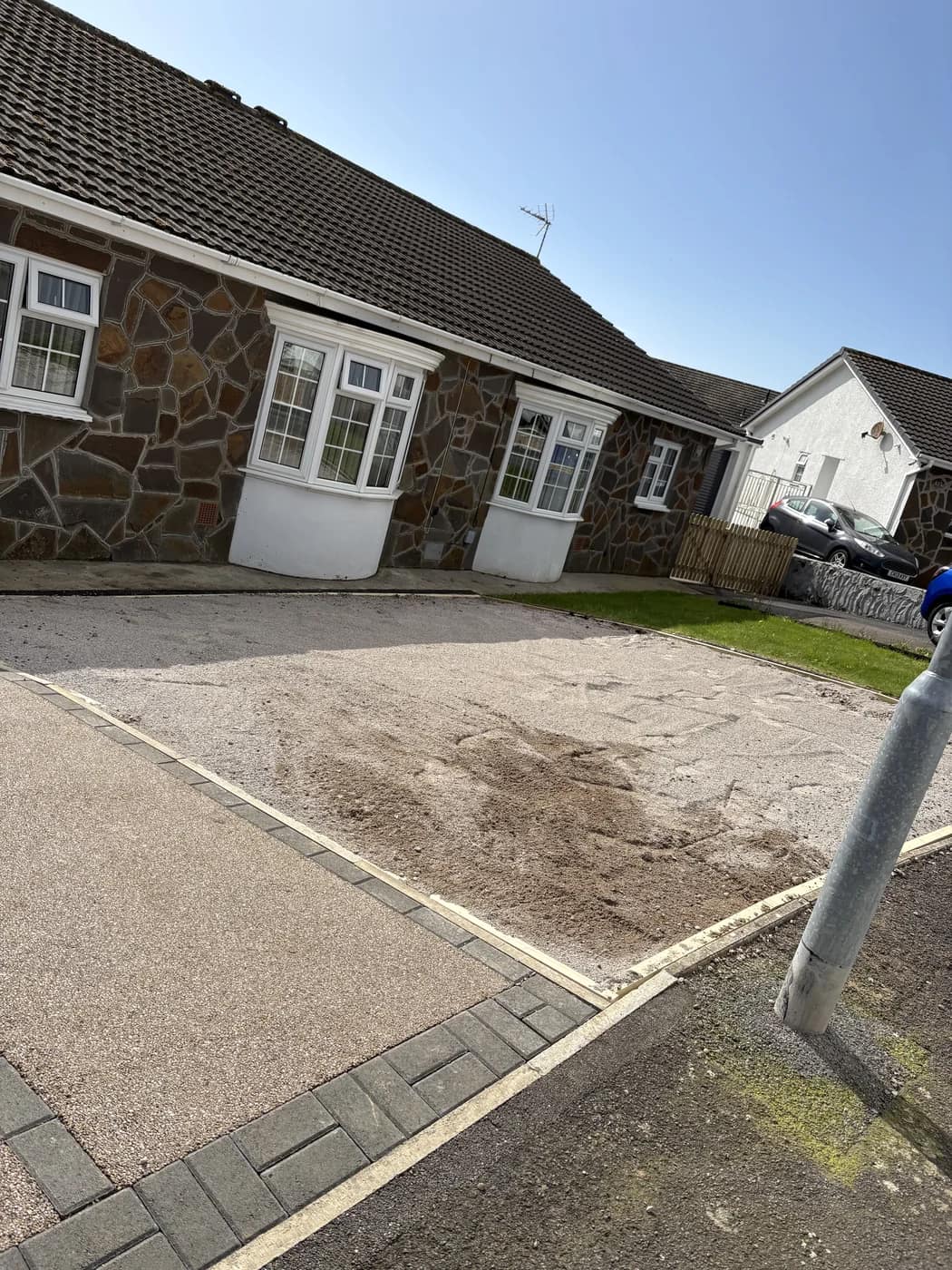 Front garden before artificial grass porthcawl by HJB