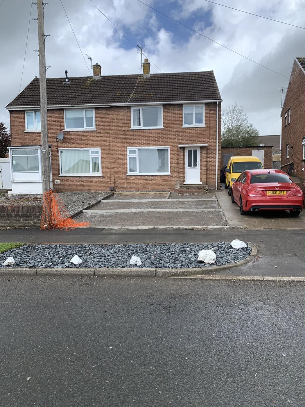 Driveway before replacement semi detached bridgend by HJB
