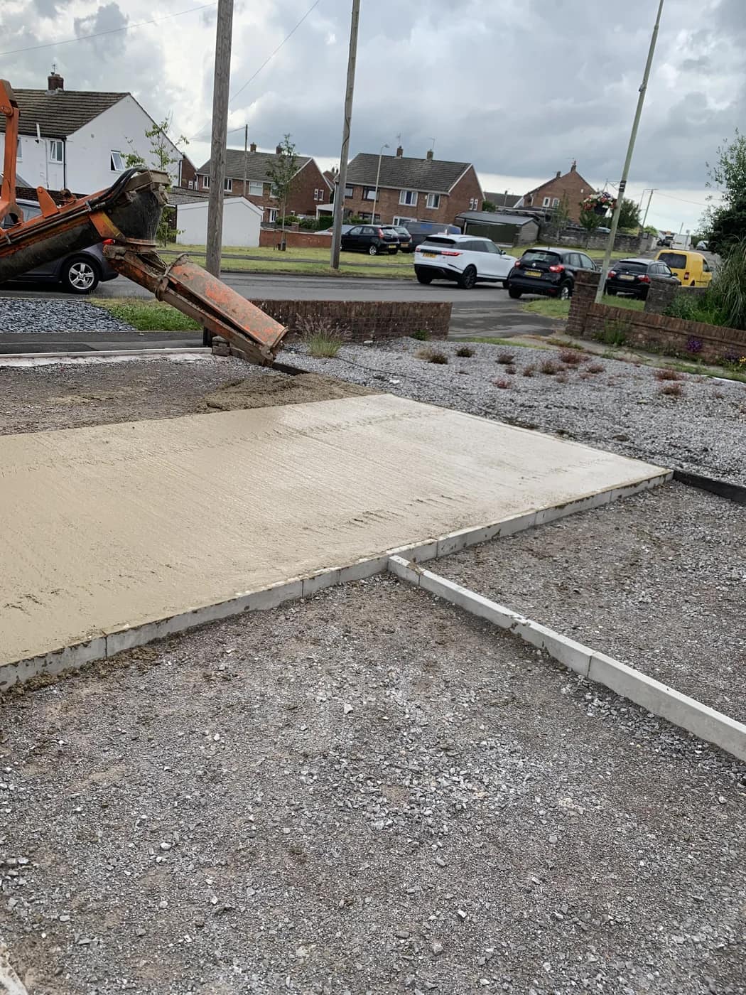 Driveway concrete base laid bridgend by HJB
