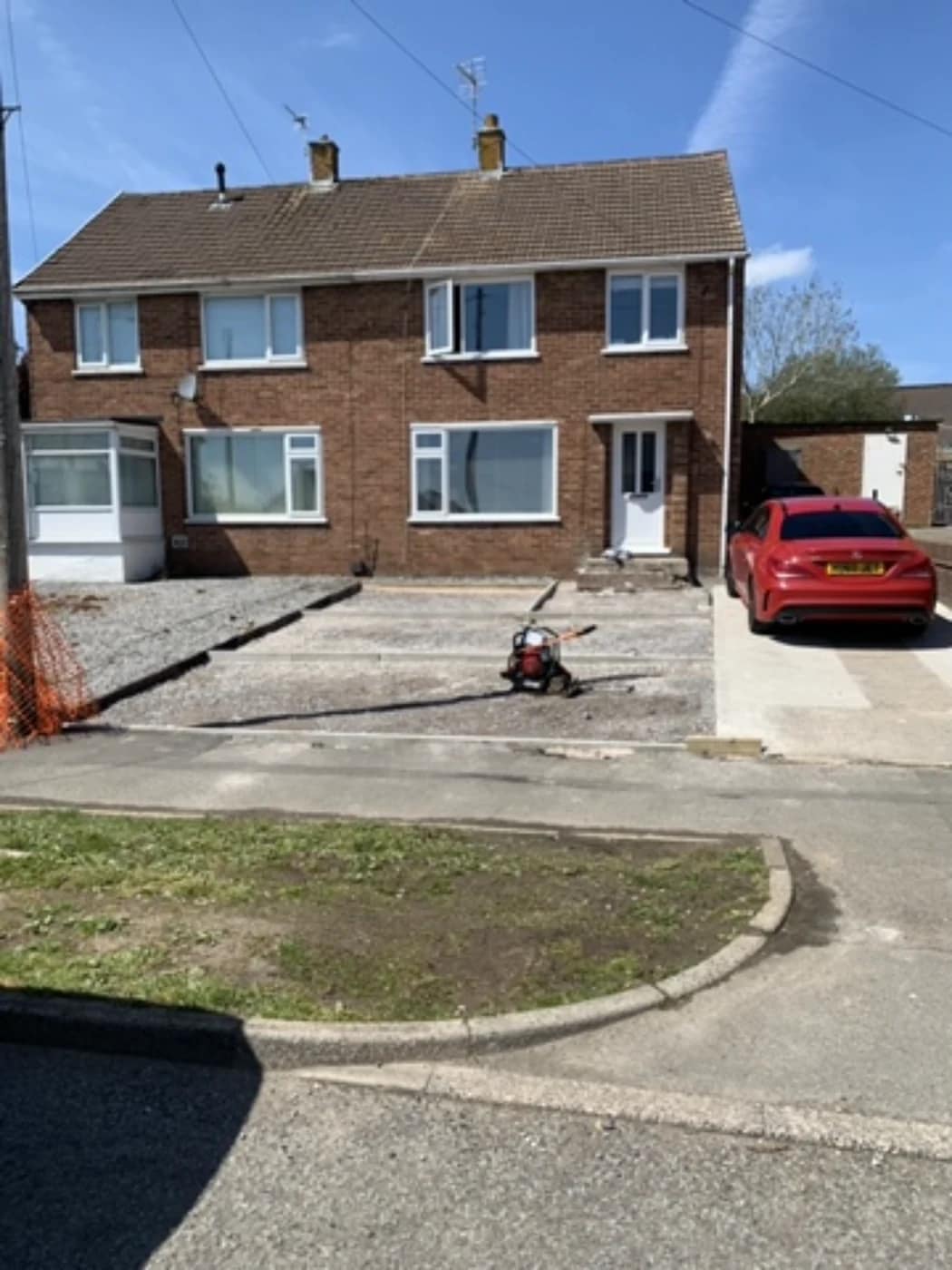 Driveway project before photo bridgend by HJB