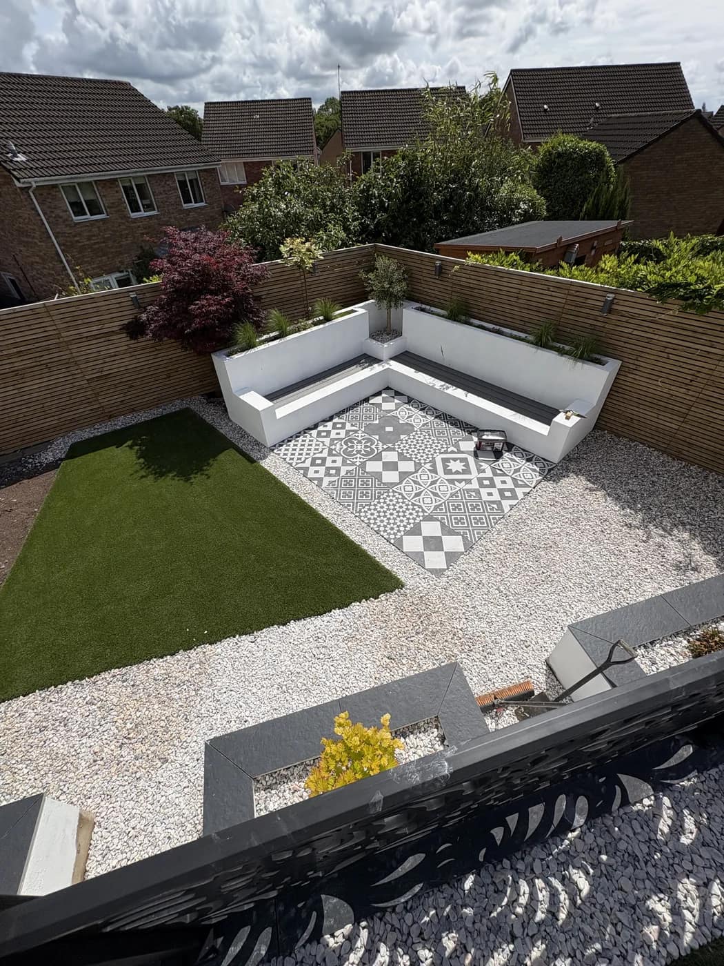 Corner sofa seating artificial lawn garden bridgend by HJB
