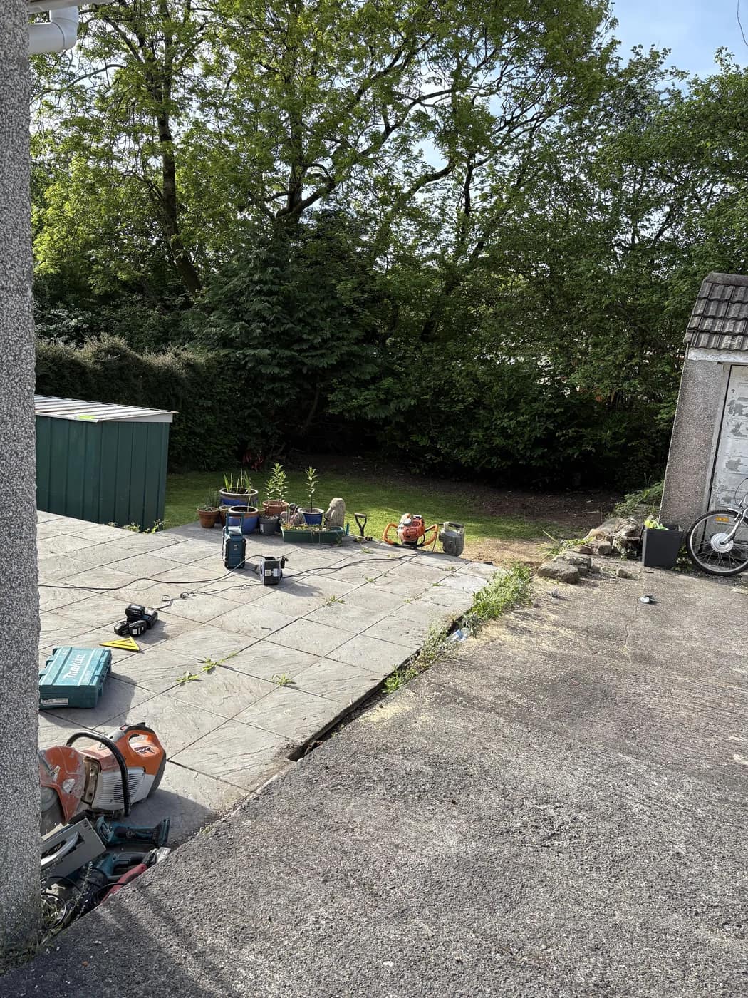 Garden before patio installation bridgend by HJB
