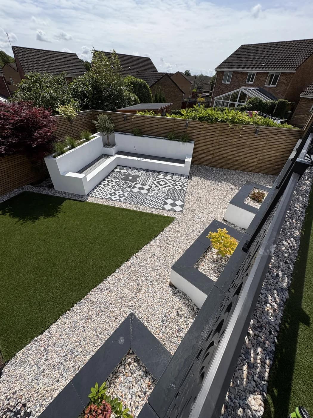 Outdoor corner sofa gravel patio garden bridgend by HJB