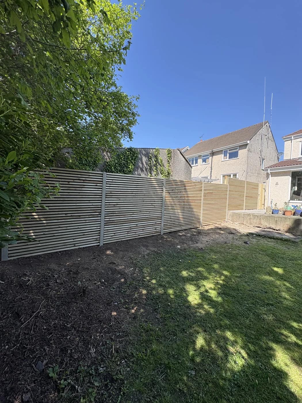 Rear garden lawn before transformation bridgend by HJB